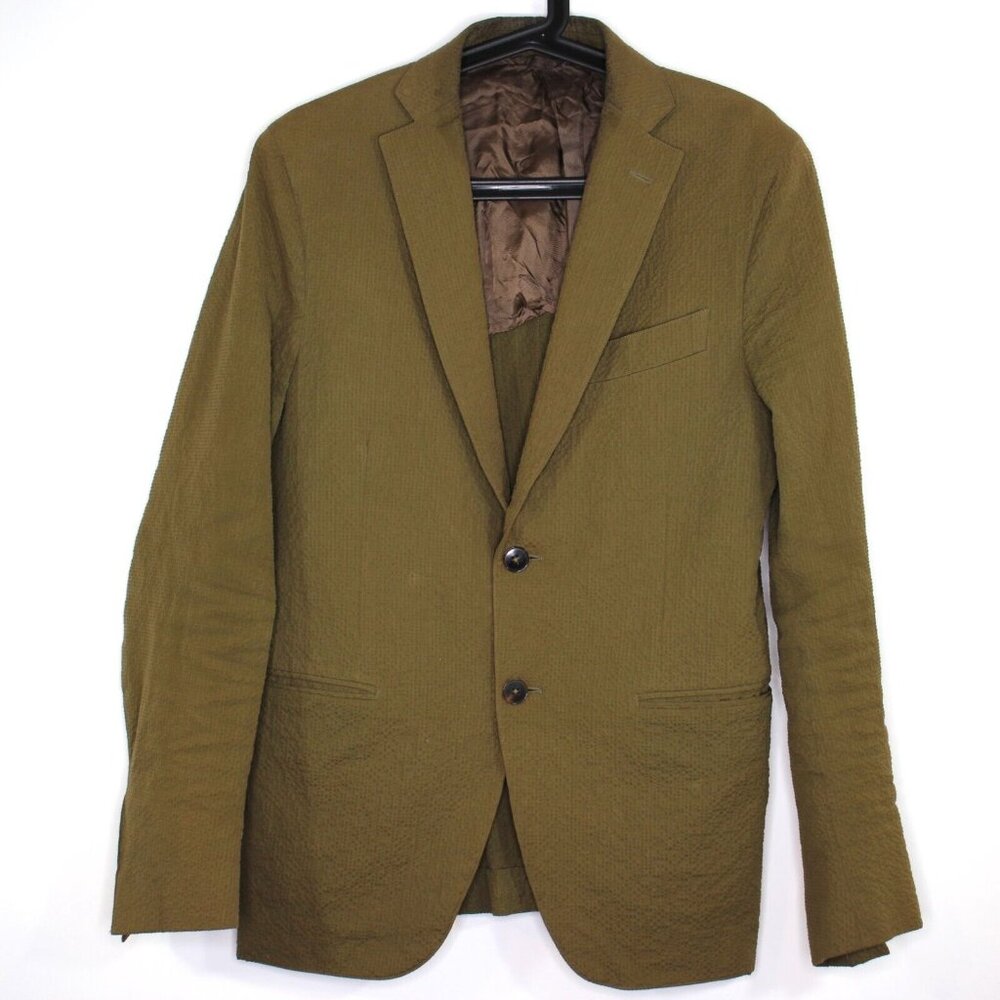 Eidos Napoli By Isaia Mens 48 R Base Deven Textured Stretch 2 Button Blazer H858